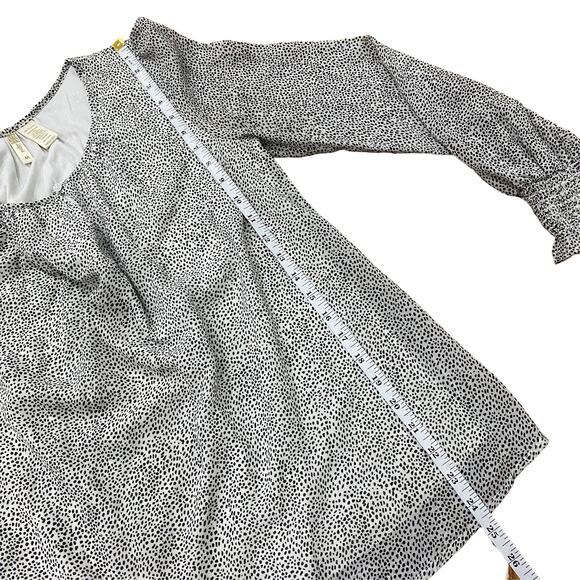 White Polka Dotted Long Sleeve Blouse by Japna - Picture 3 of 7